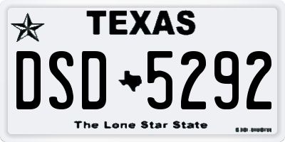 TX license plate DSD5292