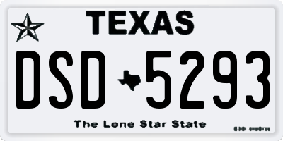 TX license plate DSD5293
