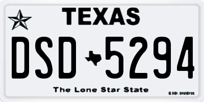 TX license plate DSD5294