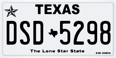 TX license plate DSD5298