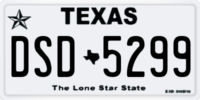 TX license plate DSD5299
