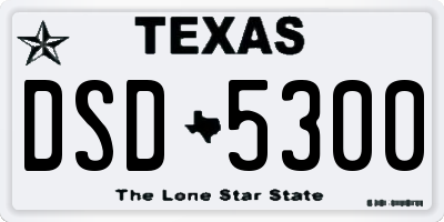 TX license plate DSD5300