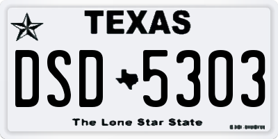 TX license plate DSD5303