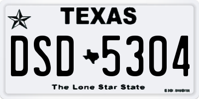 TX license plate DSD5304