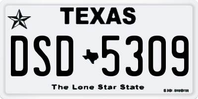 TX license plate DSD5309