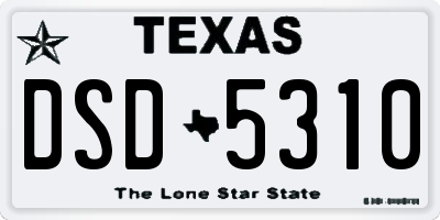 TX license plate DSD5310