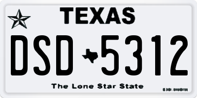 TX license plate DSD5312