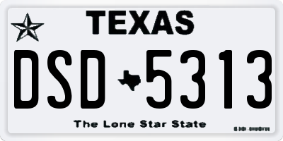 TX license plate DSD5313