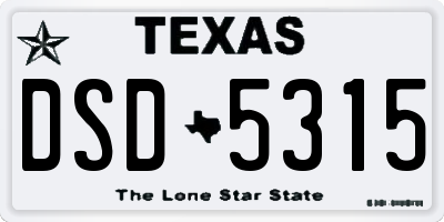 TX license plate DSD5315