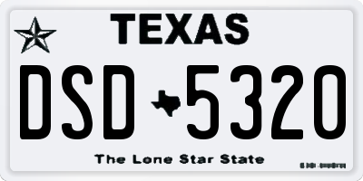 TX license plate DSD5320