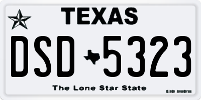 TX license plate DSD5323