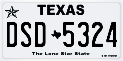 TX license plate DSD5324