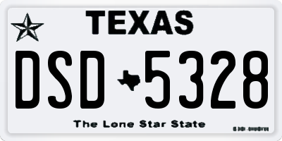 TX license plate DSD5328