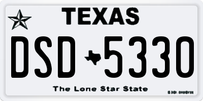 TX license plate DSD5330