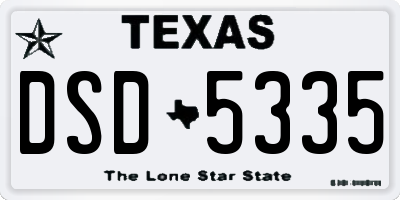 TX license plate DSD5335