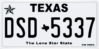 TX license plate DSD5337