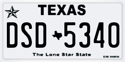 TX license plate DSD5340
