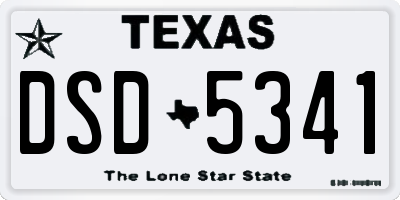 TX license plate DSD5341
