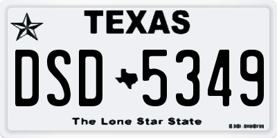 TX license plate DSD5349