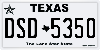 TX license plate DSD5350