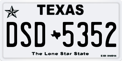 TX license plate DSD5352