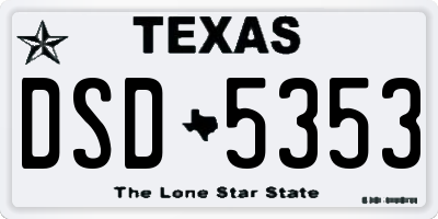TX license plate DSD5353