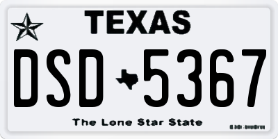 TX license plate DSD5367