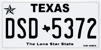 TX license plate DSD5372