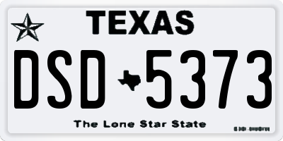 TX license plate DSD5373