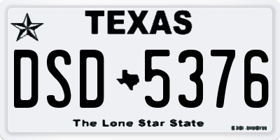 TX license plate DSD5376