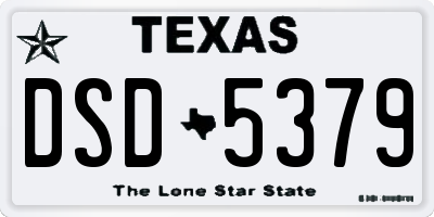 TX license plate DSD5379