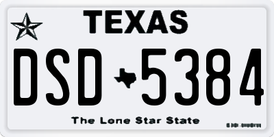 TX license plate DSD5384