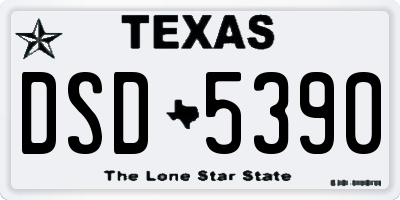 TX license plate DSD5390