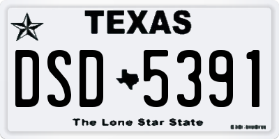 TX license plate DSD5391
