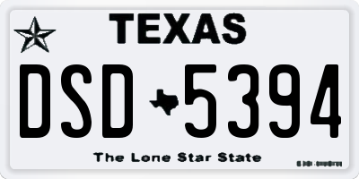TX license plate DSD5394