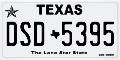 TX license plate DSD5395