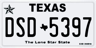 TX license plate DSD5397