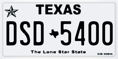 TX license plate DSD5400