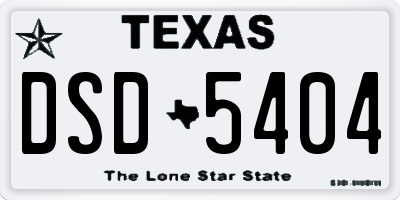 TX license plate DSD5404