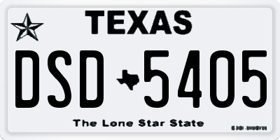 TX license plate DSD5405
