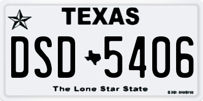 TX license plate DSD5406