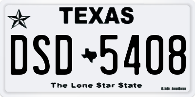 TX license plate DSD5408