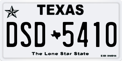 TX license plate DSD5410