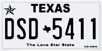 TX license plate DSD5411