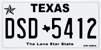 TX license plate DSD5412