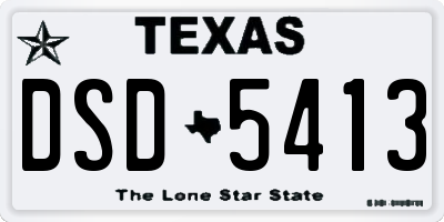 TX license plate DSD5413