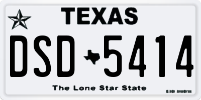 TX license plate DSD5414