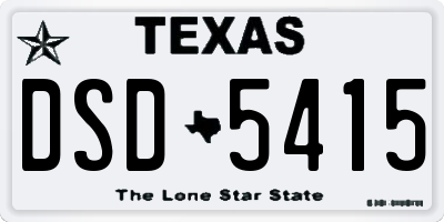 TX license plate DSD5415