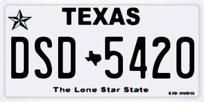TX license plate DSD5420