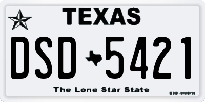TX license plate DSD5421